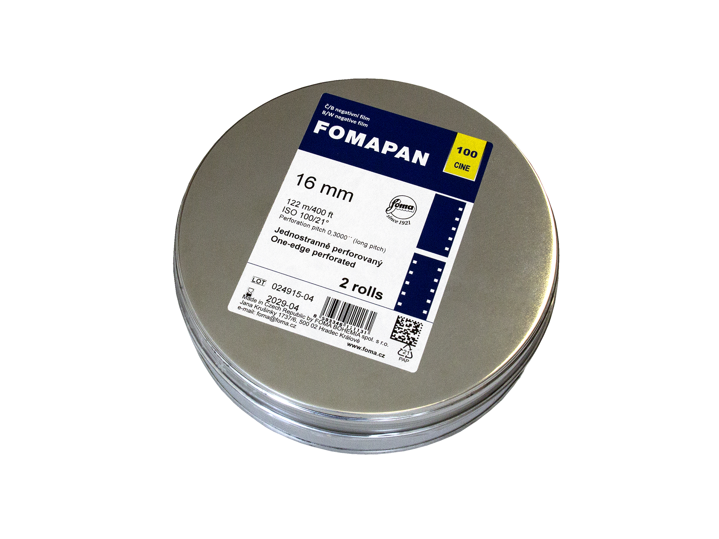 FOMAPAN 100 Cine 16 MM/BM 1xPERFO - 2 x122 meter