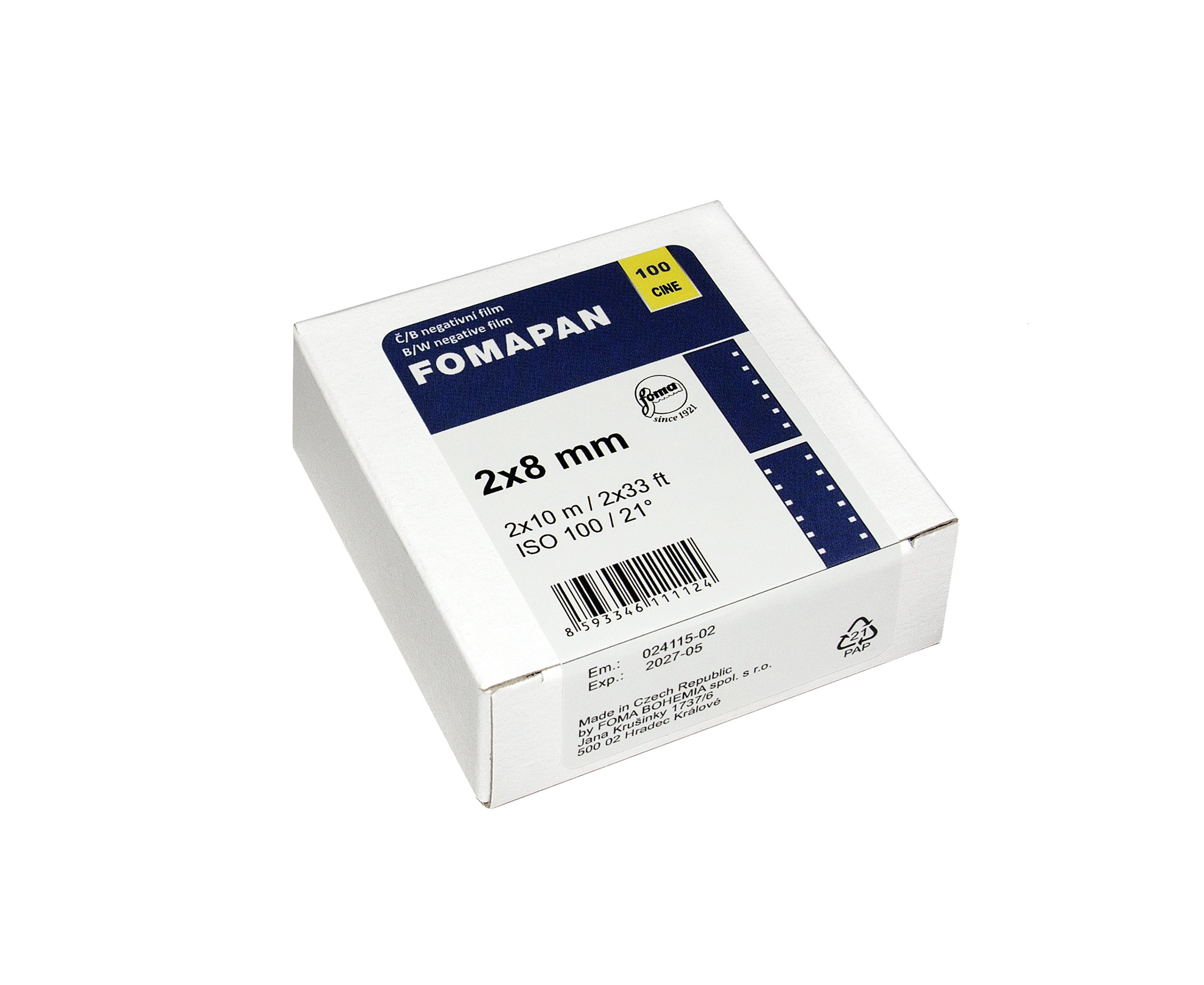 FOMAPAN 100 Cine 2x8 MM/10 BM